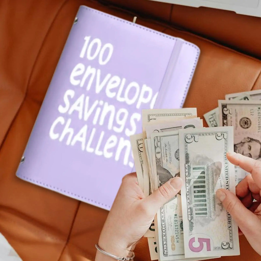 Envelope Money Saving Book Budget Binder 100 Days Tracker Envelopes for Budget Management Home School Men Women Children Oasis Select