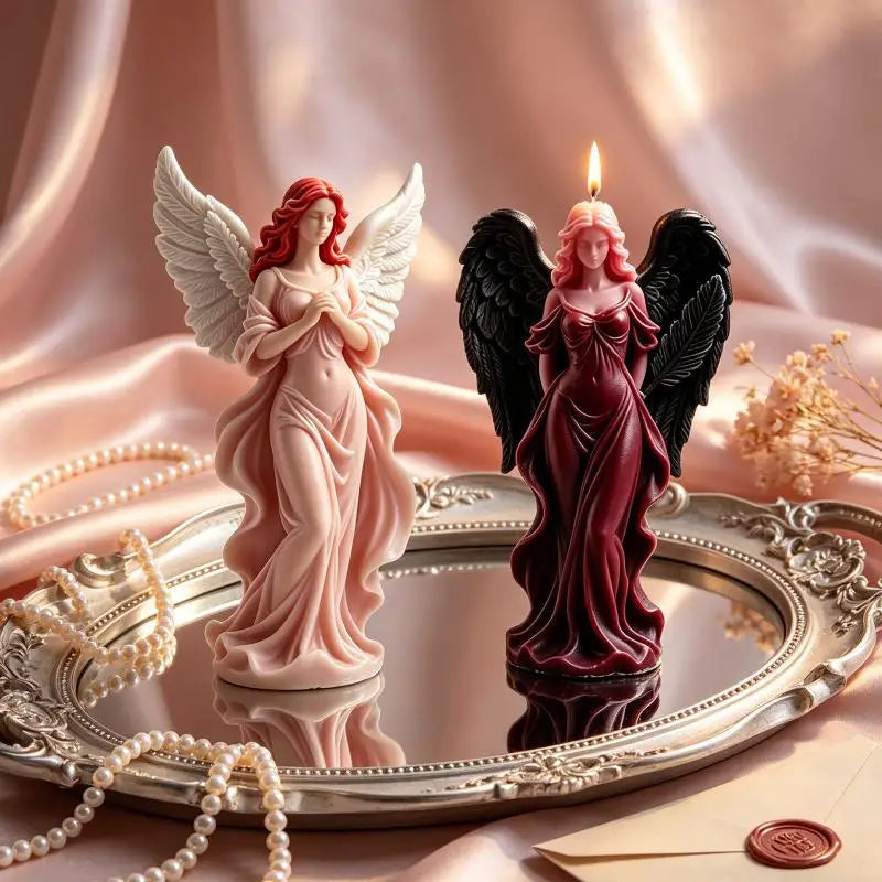 Wings Goddess Scented Silicone Candle Mould DIY Prayer Angel Sculpture Gypsum Resin Mold Women Candle Making Supplies Home Decor Oasis Select