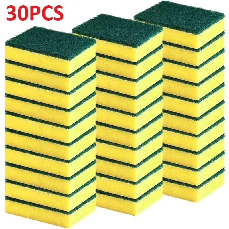 Highly Absorbent Double-sided Sponge Magic Cleaning Pot Rust Sponge Cleaning Brush Kitchen Grease Cleaning Tool Cleaning Supplie Oasis Select 30PCS