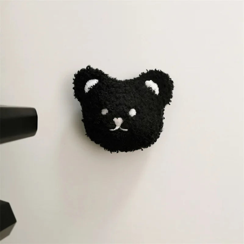 Ins Korean Bear Children's Room Door Rear Handle Silent Anti-collision Sticker Cushion Anti-Bump Wall Protector Door Stopper Oasis Select Black Bear