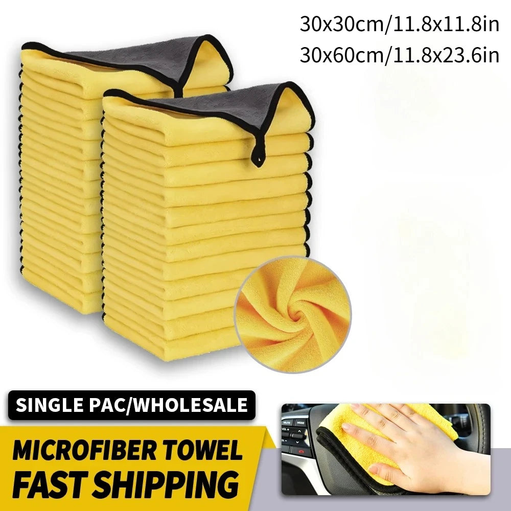 3/5/10Pcs Car Wash Microfiber Towel 30*30CM / 30*60cm Car Cleaning Drying Cloth Care Cloth Car Wash Towel Kitchen Towel Oasis Select