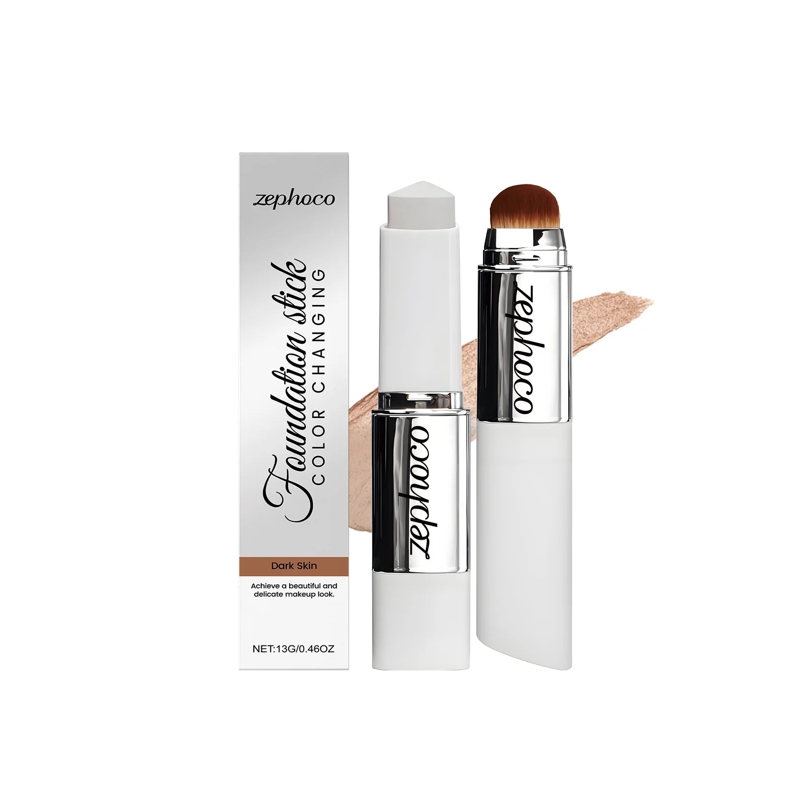 Zephoco Color-Changing Foundation Stick – Matte & Moisturizing Foundation Stick Oasis Select Deep Skin Tone