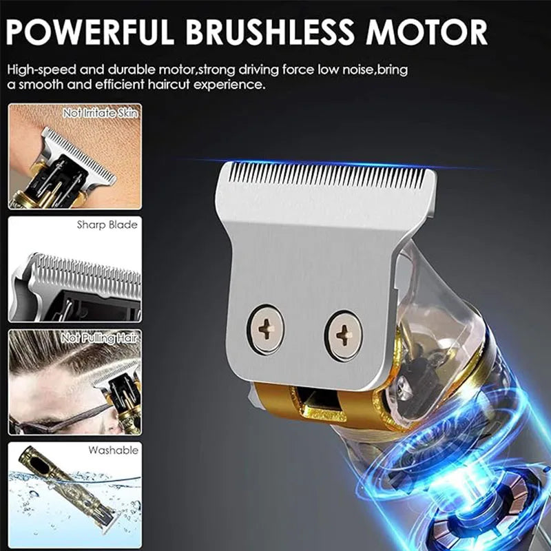 Vintage Cordless Hair Clippers For Men Electric Beard Trimmer Shaver Zero Gapped Hair Clippers Cutting Grooming Kit/Accessories Oasis Select