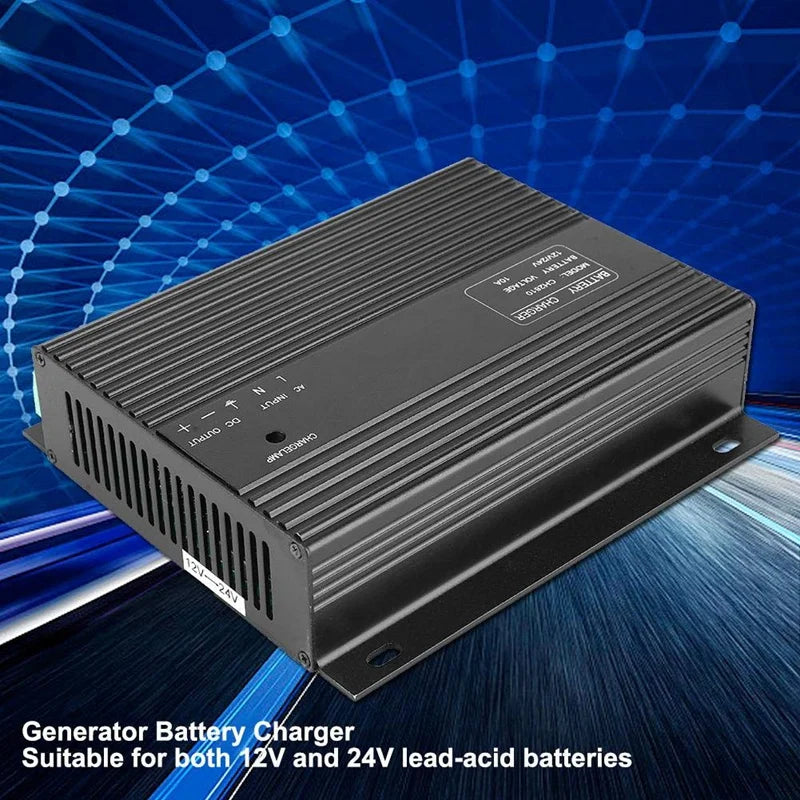 WISH 12V/24VDC 20-600Hz 10A Generator Battery Charger Genset Kit Smart Intelligent Product Model CH2810 Oasis Select Black