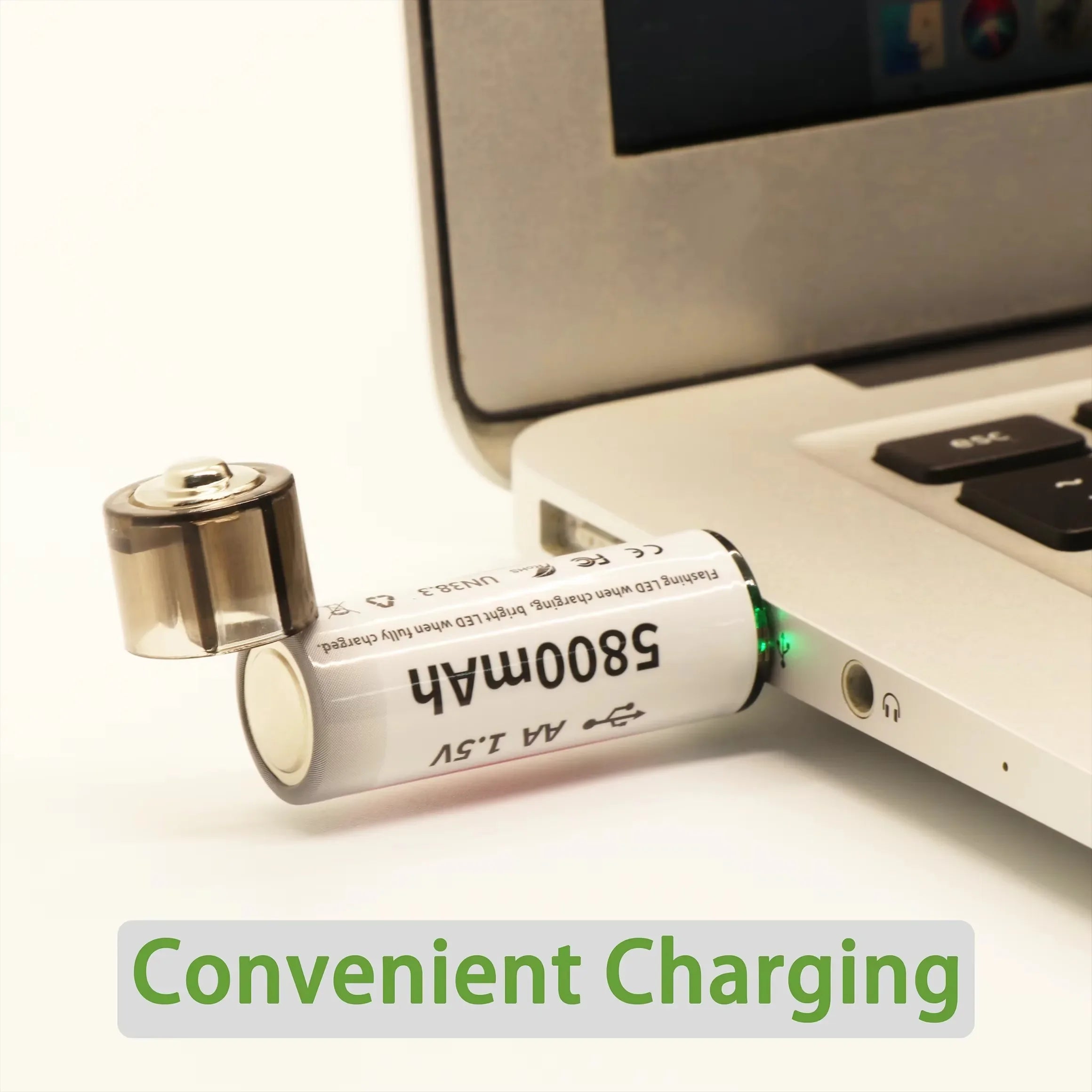 AA Rechargeable Lithium Battery 1.5v 5800mAh USB Li-ion High capacity 1.5h Fast charging Long lasting Oasis Select