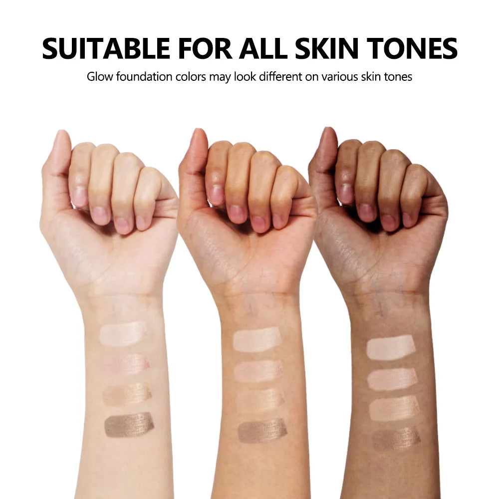 4colors Glow Foundation Liquid Natural Concealer For Long Duration Moisturizing Waterproof Contouring Highlights Makeup Products Oasis Select