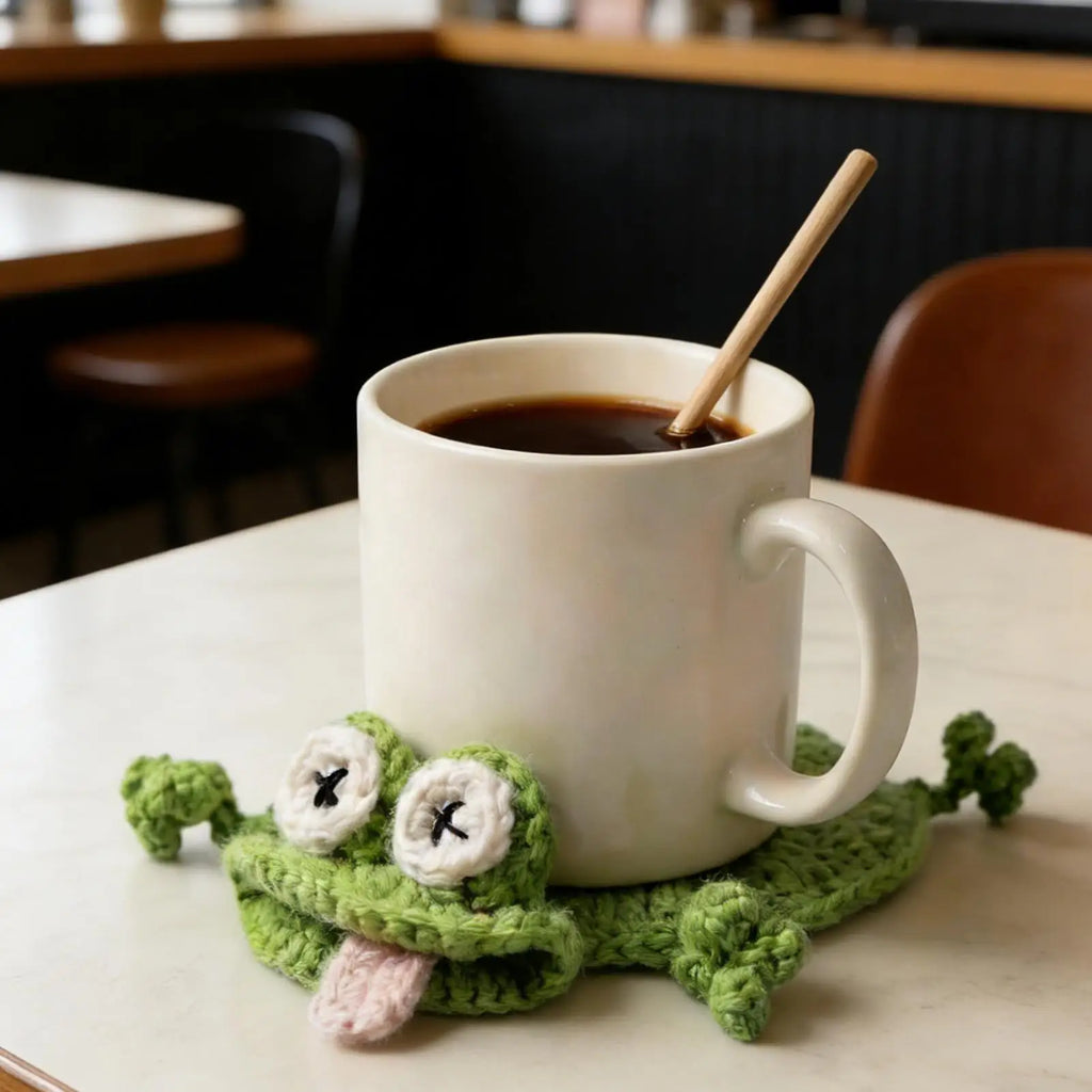 Cup Coasters 4pieces Animal Shape Crochet Cups Mat Coffee Coasters for Dining Room Kitchen Apartment Housewarming Cafe Oasis Select