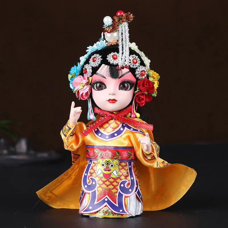 Chinese-style Themed Gifts for Foreigners Peking Opera Facial Makeup Memorabilia Silk Figurine Dolls and Decorative Ornaments Oasis Select Yu ji 10x15cm