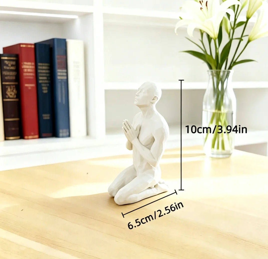 Minimalist Kneeling Prayer Man Ornaments Muscular Human Statue Meditation Male Home Office Table Yoga Room Decor Spiritual Gifts Oasis Select pray 3