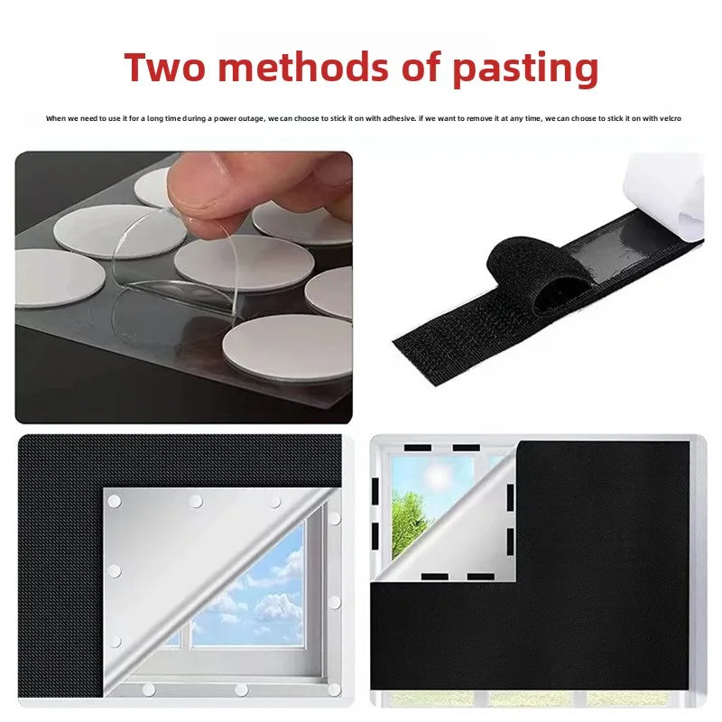 1-5PCS Self Adhesive Blackout Window Film Portable Travel Light Blocking Curtain for Bedroom RV Office Removable No Drill Oasis Select