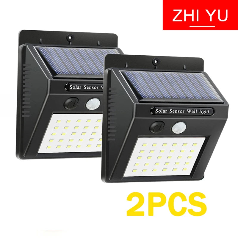 Solar LED Wall Light 40 Beads | Motion Sensor Outdoor Garden Lamp