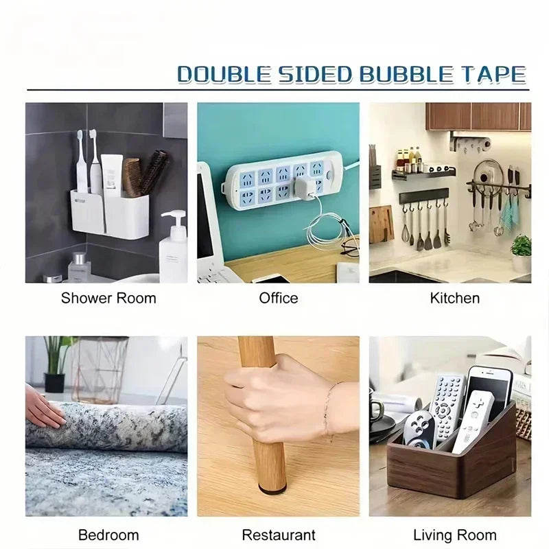 Strong Double Sided Foam Tape No Trace Self Adhesive EVA Foam Sticky Decor Strong Pad Mounting Sponge Adhesive Fixed Wall Oasis Select