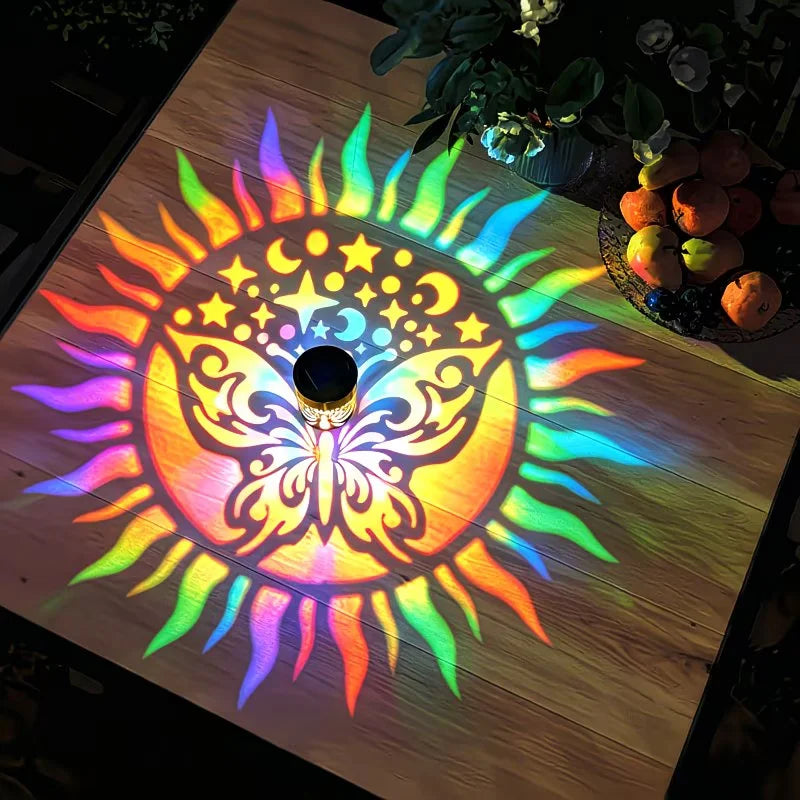 1-8PCS Solar Butterfly Wall Light Iron Hollow Projection Lamp Vintage Pattern Shadow for Outdoor Fence Gate Garden Decoration Oasis Select