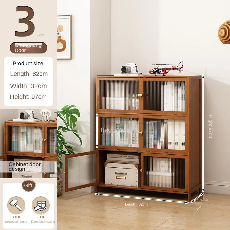 Bookcase with door, multi-layer storage rack, seam storage cabinet, living room display cabinet, bookshelf Oasis Select 82cmI