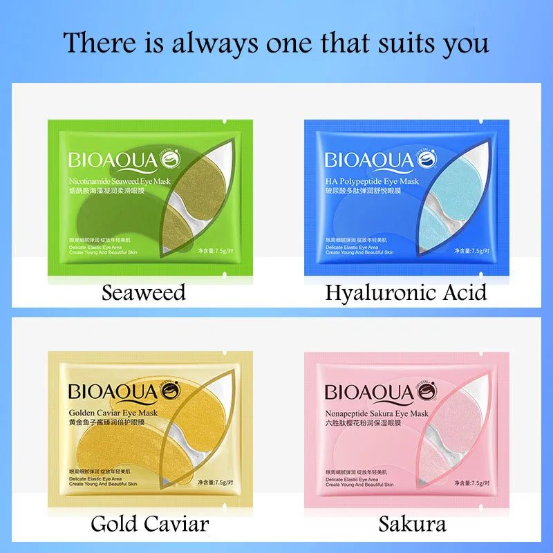 BIOAQUA Golden Caviar Eye Mask – 10 Pairs Hydrating Patches Under Eye Patches Oasis Select