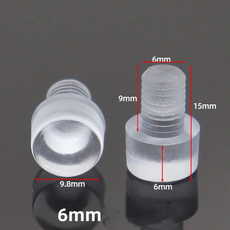 20pcs Transparent Rubber Screws Hole Plugs Anti collision Embedded Cabinet Door Bumpers Anti-slip Foot Pad Furniture Fasteners Oasis Select 6mm