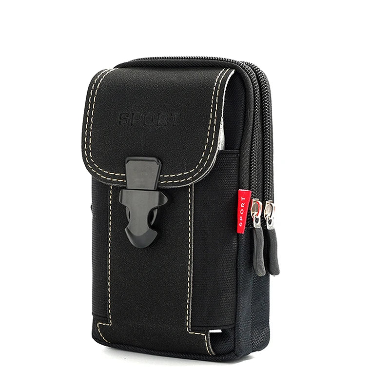 Men's PU Leather Fanny Pack | Travel & Running Waist Bag Fanny Pack Waist Bag Oasis Select Black 1