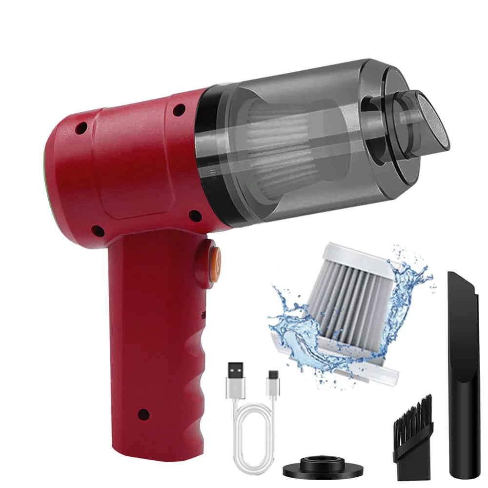 15000PA Compressed Air Dust Collector Handheld vacuum cordless High power, car vacuum cleaner Hairdryer Mini portable Oasis Select Burgundy