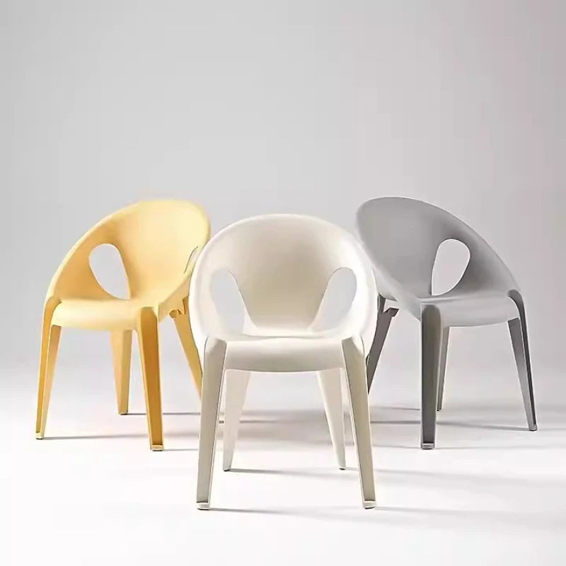 Hollow chair simple light luxury Nordic backrest chair outdoor home thickened casual dining chair rattan chair balcony stool Oasis Select