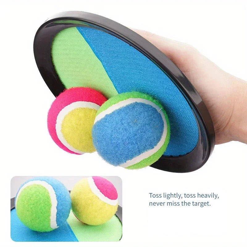 1Set Kids Sucker Sticky Ball Toy Outdoor Sports Catch Ball Game Set Throw And Catch Parent-Child Interactive Outdoor Toys Oasis Select