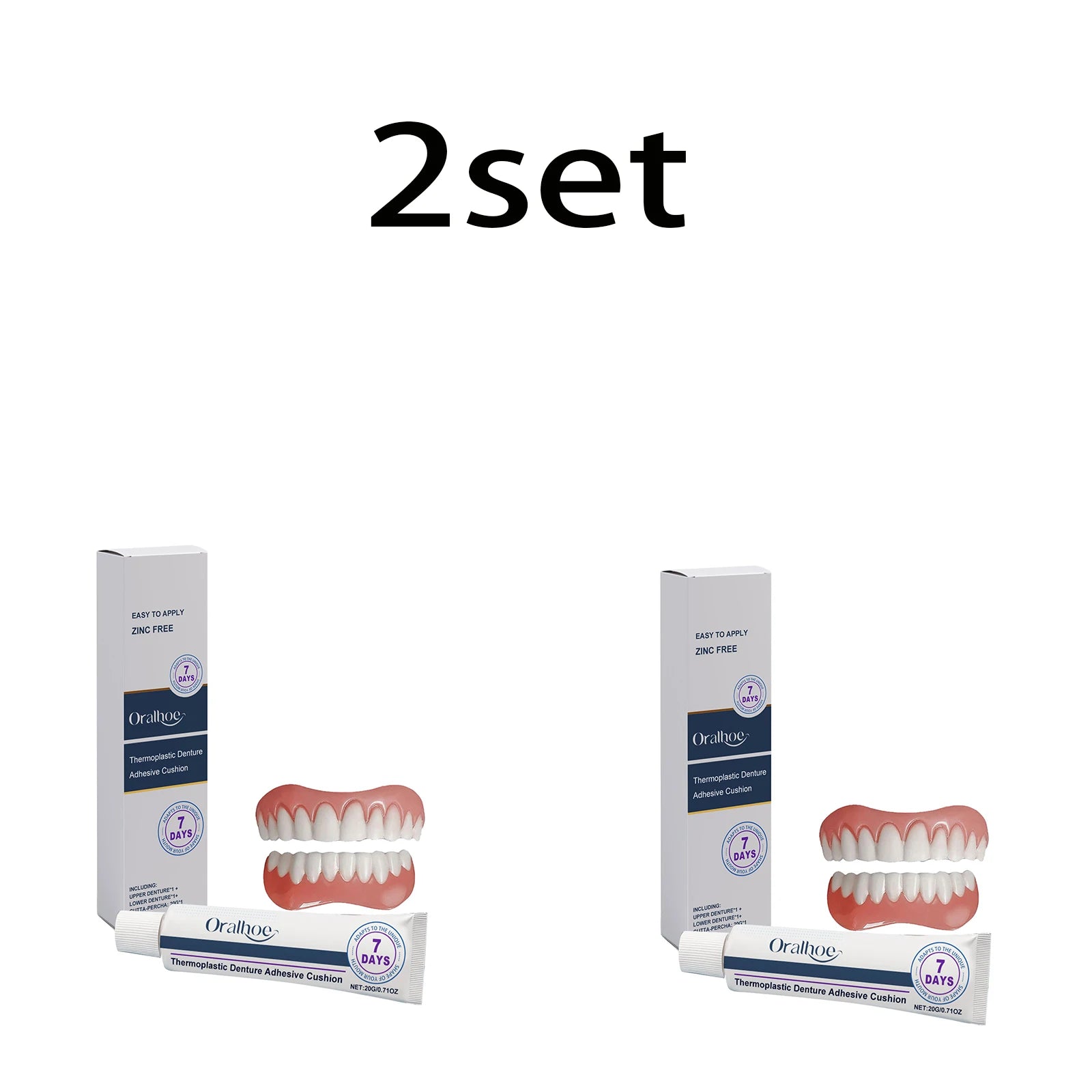 Natural Smile Beauty Denture Decoration Set: A daily denture set with mild and comfortable materials, enhancing aesthetics. Oasis Select 2set boxed