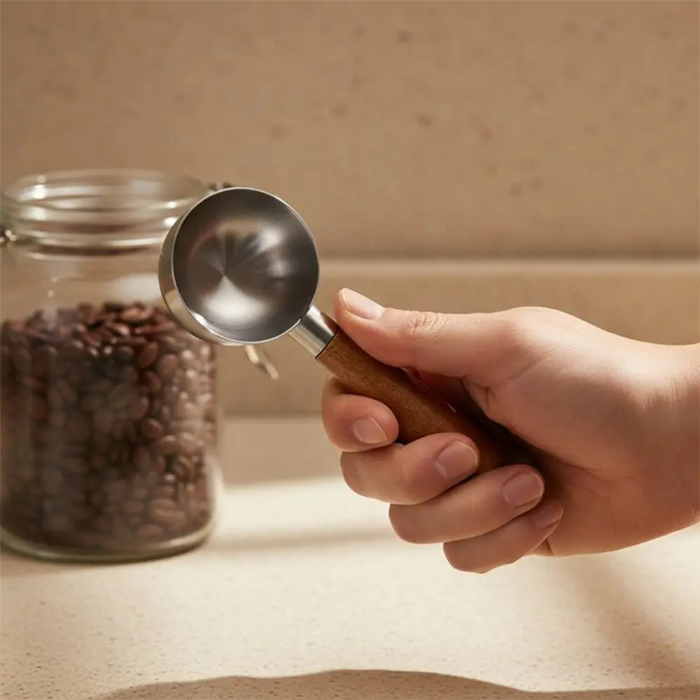 30ml Wood Handle Coffee Scoop – Stainless Steel Measuring Spoon