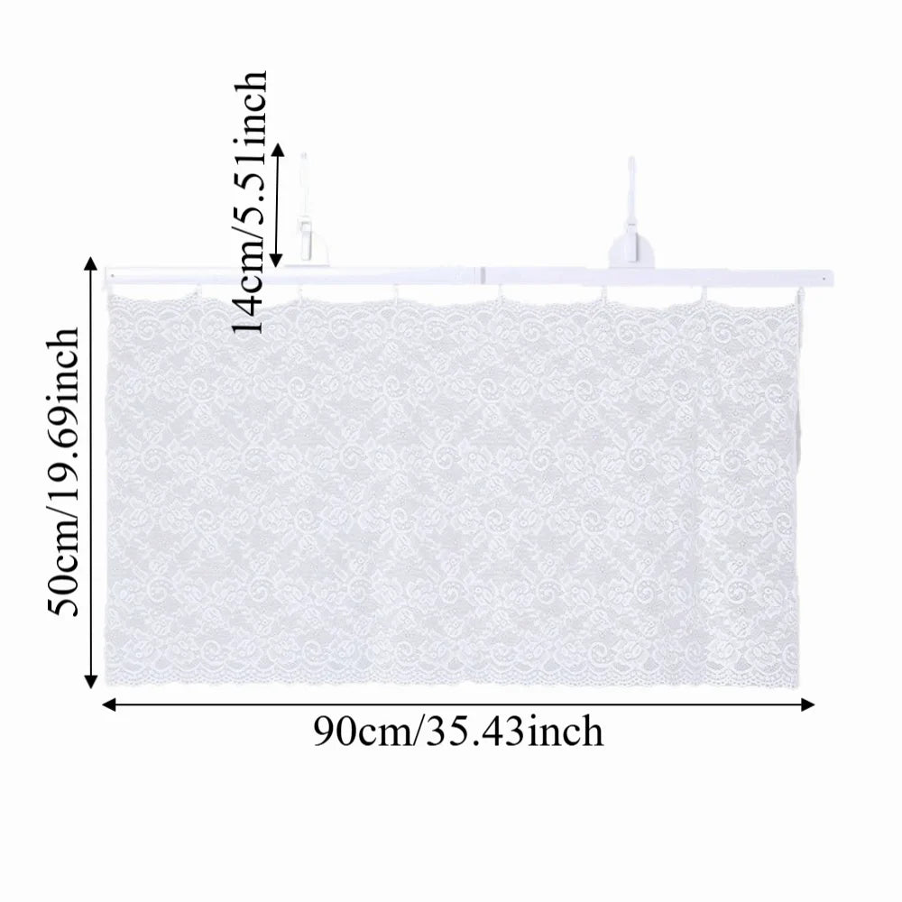 Lace Air Conditioner Guide Cover Anti-Direct Blowing Dust-proof Air Conditioning Curtain 90*50cm No-punching Oasis Select