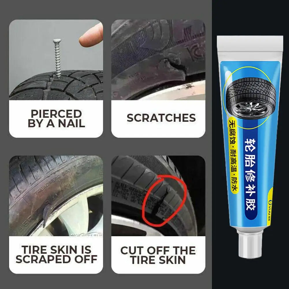 Tire Repair Black Rubber Adhesive Glue 30ml – Waterproof Bond