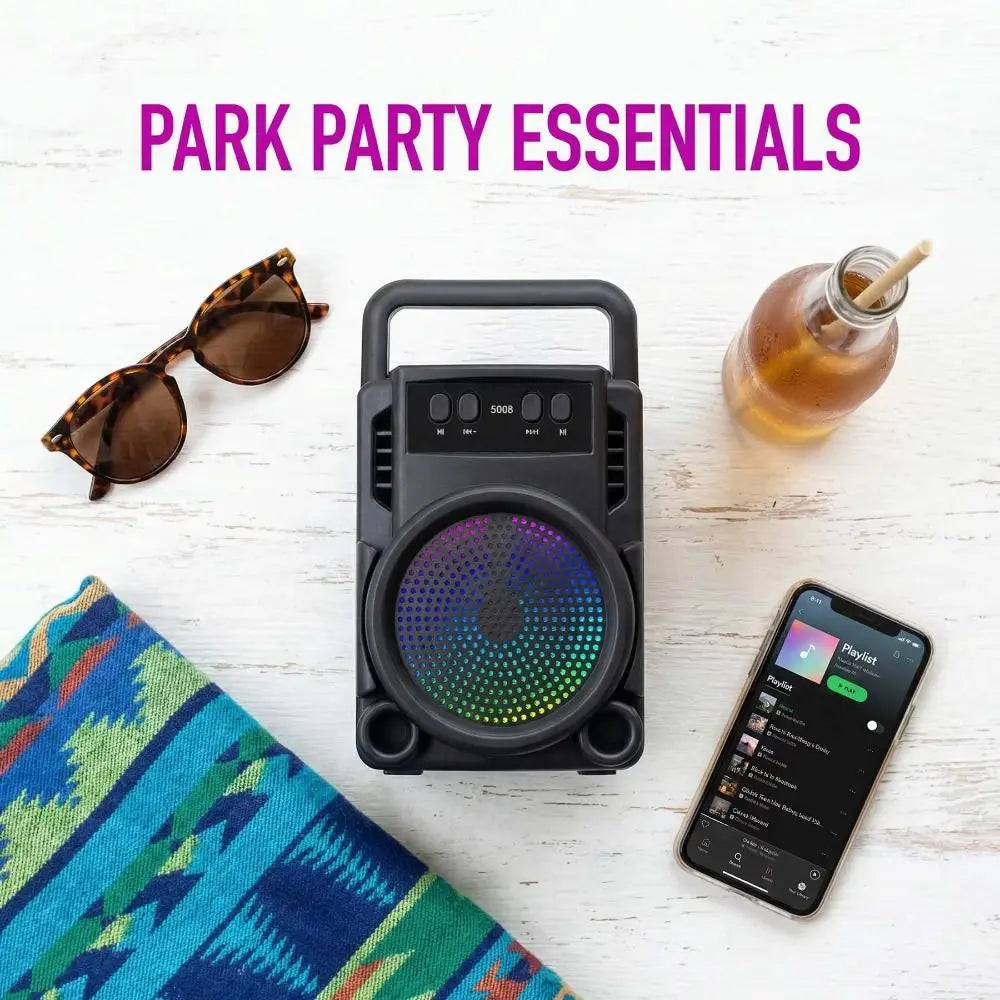 RGB Light Portable Bluetooth Speaker 360° Light Powerful Bass Karaoke Speaker Wireless Stereo TWS Function Party Speaker Oasis Select