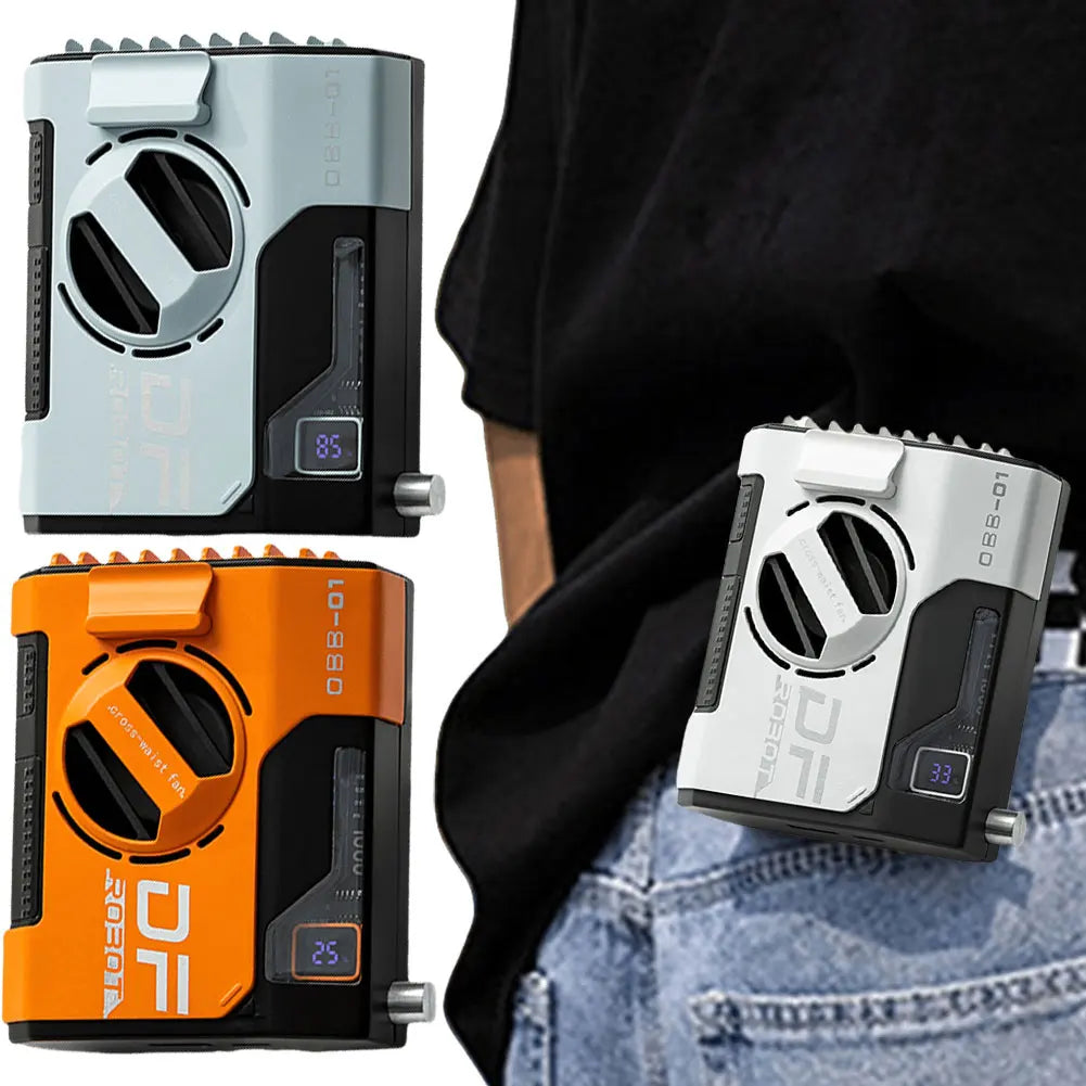 Portable Rechargeable Waist Fan 5-Speed LED Display Power Bank Portable Waist Fan Oasis Select