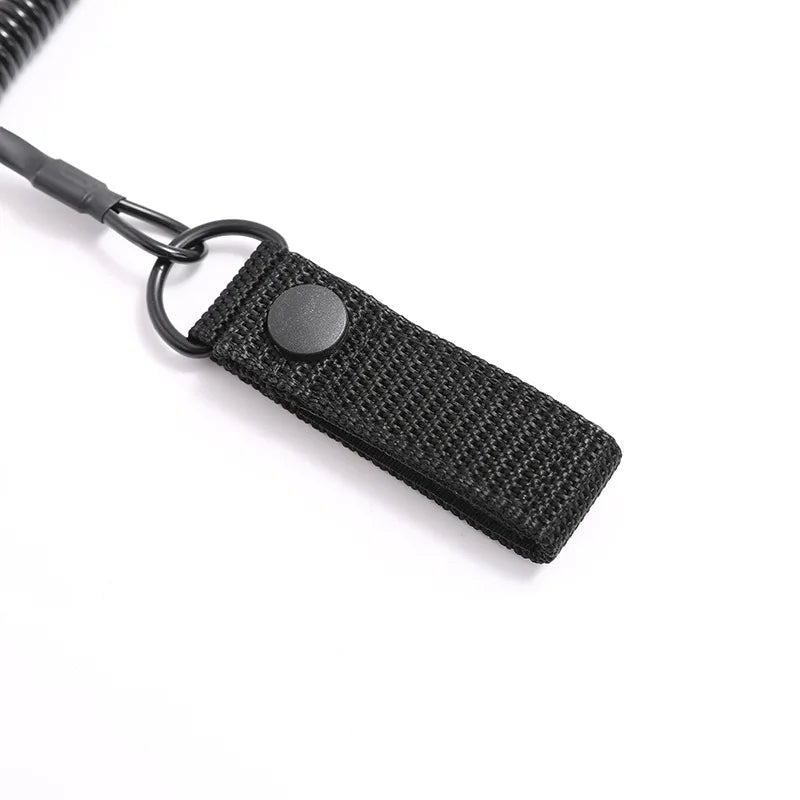 Tactical Anti-lost Elastic Lanyard Anti-theft Anti-cut Military Spring Seat Belt Gun Rope Key Ring Flashlight Accessories Oasis Select