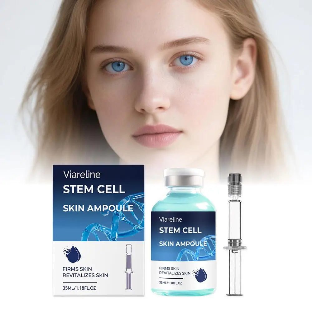 Viareline Stem Cell Skin Ampoule 35ml Firming Essence Reduces Fine Lines Rejuvenates Face Serum Oasis Select