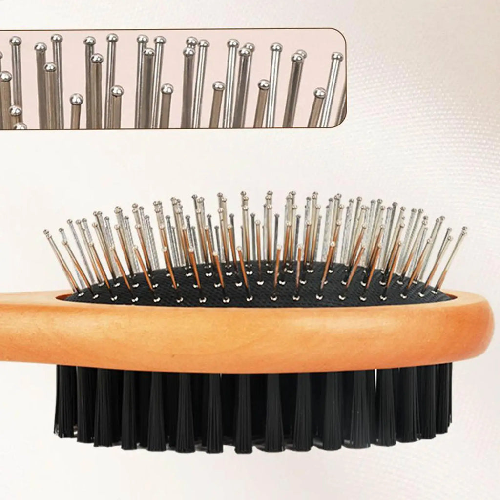 Pet Grooming Brush Double-sided Brush Comb Stainless Steel Needle Bristles Hair Brush Grooming Hair Remover Brush Pet Supplies Oasis Select