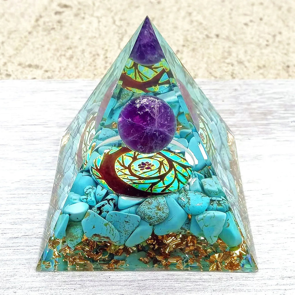 Crystal Pyramid ornaments crushed stone glue dropping resin crafts home and office car decoration products decorations for home Oasis Select 3 60mm x 60mm