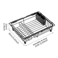 Retractable Sink Dish Drain Rack Kitchen Dish Plate Tableware Storage Basket Vegetable Basin Shelf Oasis Select black