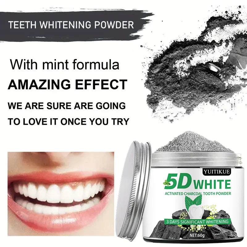 Tooth Whitening Powder – Charcoal, Peppermint & Xylitol 60g