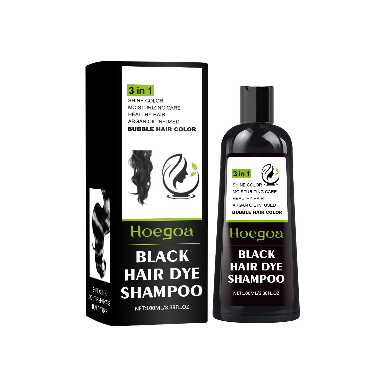 Natural Hair Dye Shampoo Brown Black Cover Gray White Nourish