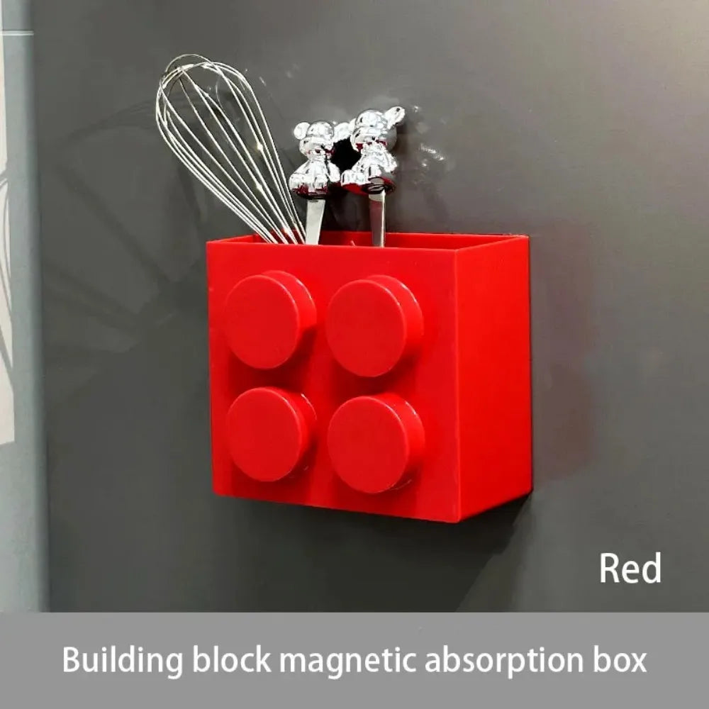 Magnetic wall-mounted narrow-edge kitchen straw, cling film storage box, refrigerator side storage rack Oasis Select M red