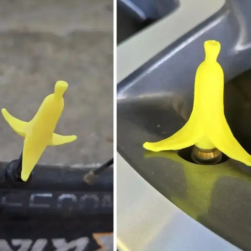 2 Pcs Banana Valve Caps Suitable for Cars, Motorcycles, and Trucks Auto Tire Valve Stem Caps Air Valve Caps Oasis Select