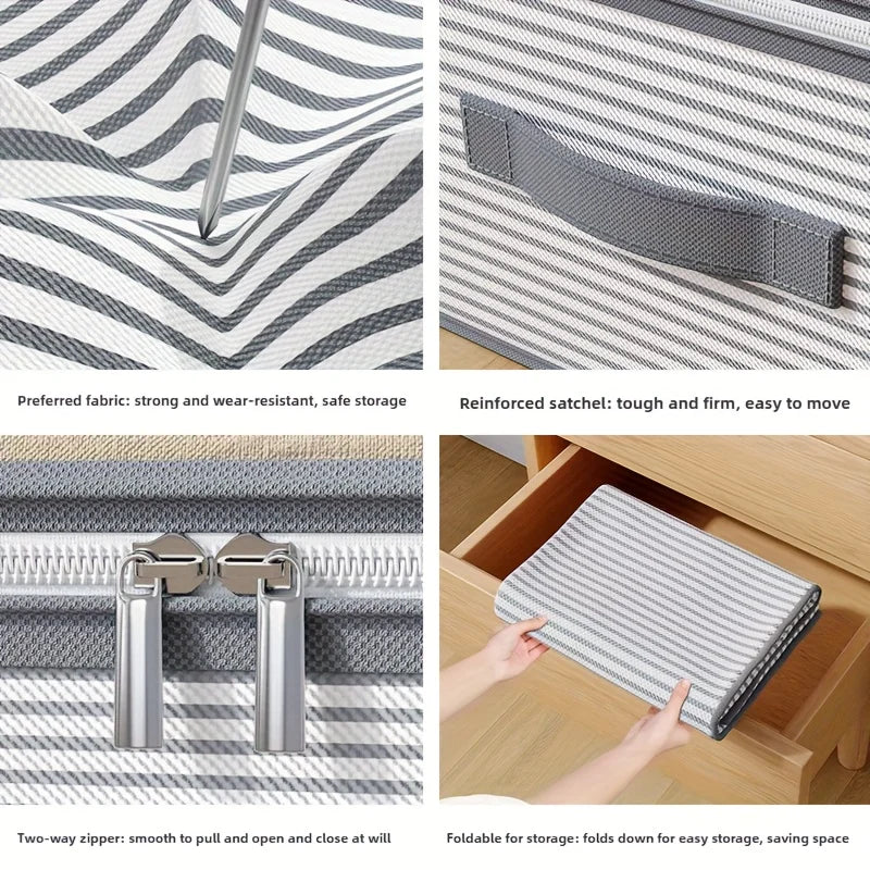 Large Capacity Clothes Storage Bag Heavy Duty Non-woven Organizer Box Clear Window for Comforters Blankets Bedding Under Bed Oasis Select