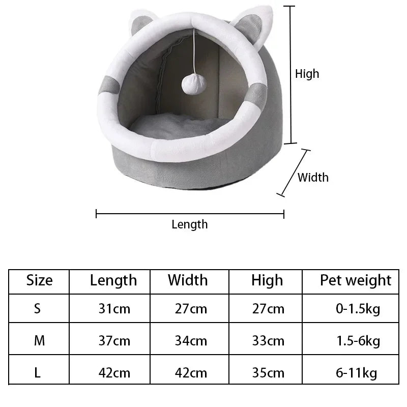 Cat Nest House for Cats Cave Cat Bed Kennel Cats Four Seasons Universal Semi-Closed Cute and Comfortable Cat Nest Kittens Cave Oasis Select