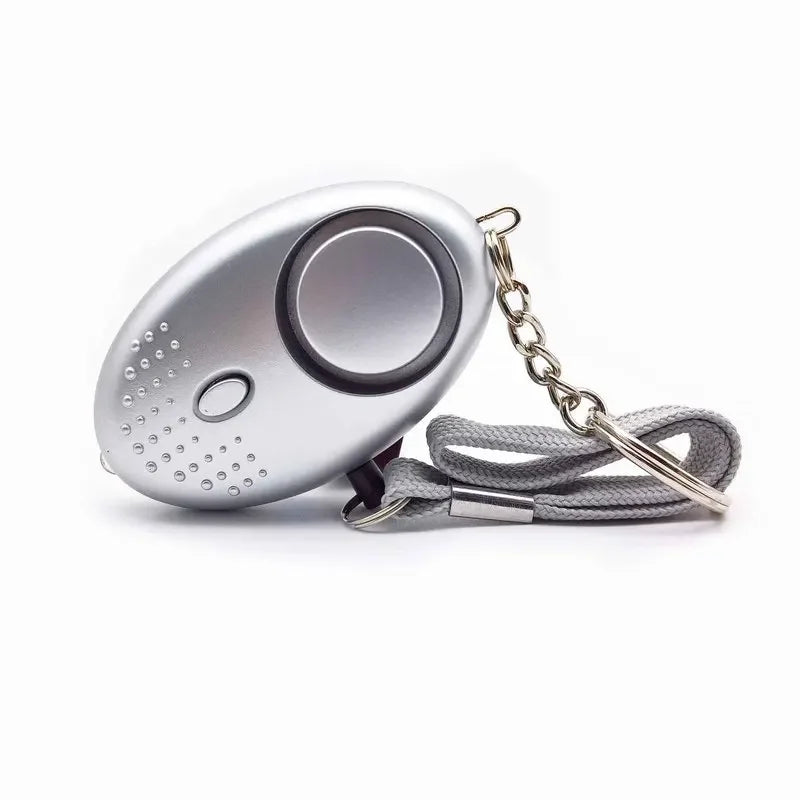 130DB Personal Security Alarm Emergency with LED Buckle Key Lights Emergency Safety Alarm for Women Men Children Elderly Oasis Select Silver