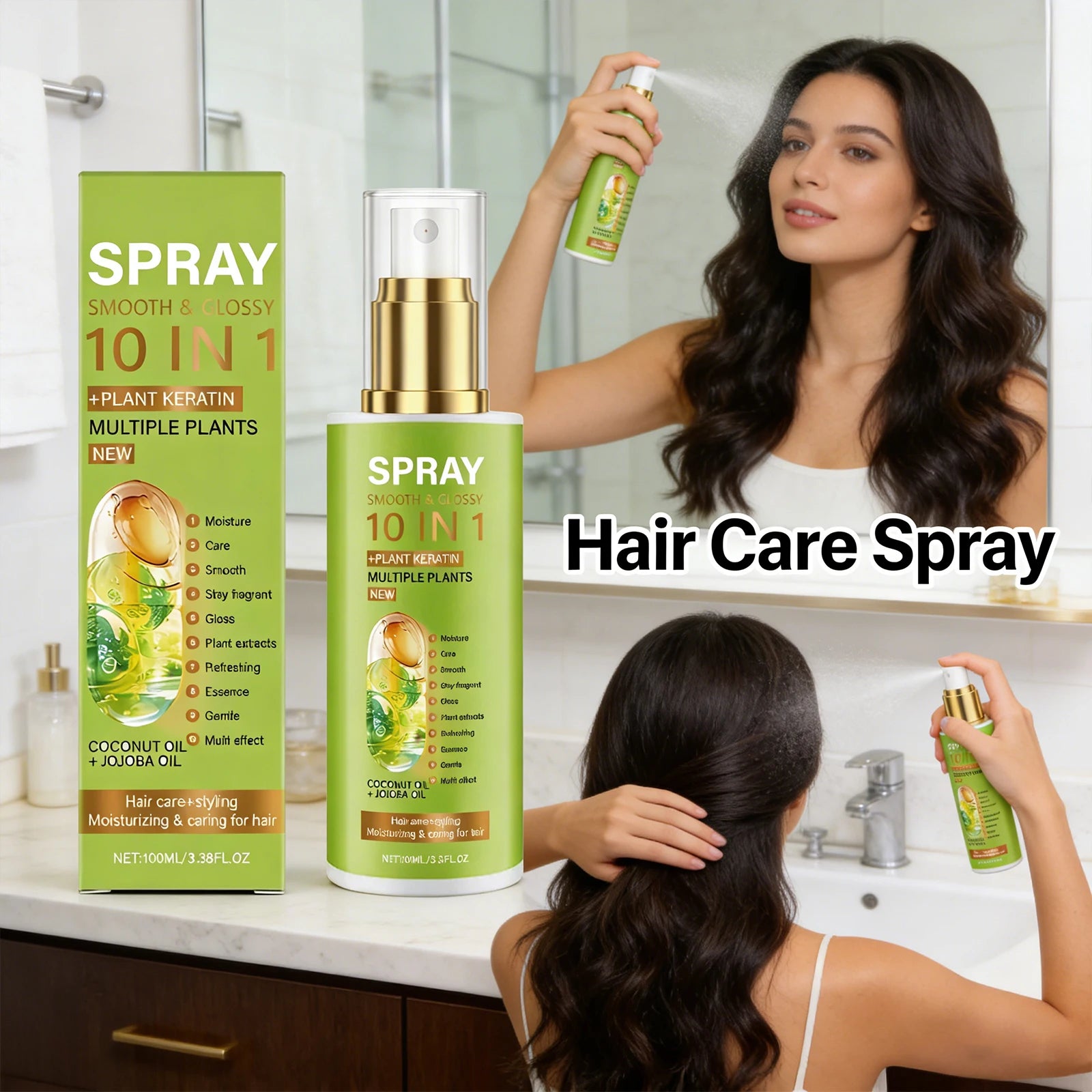 Volumizing Anti-Frizz Hair Spray – Smooth, Shiny & Moisturizing Hair Conditioning Spray Oasis Select
