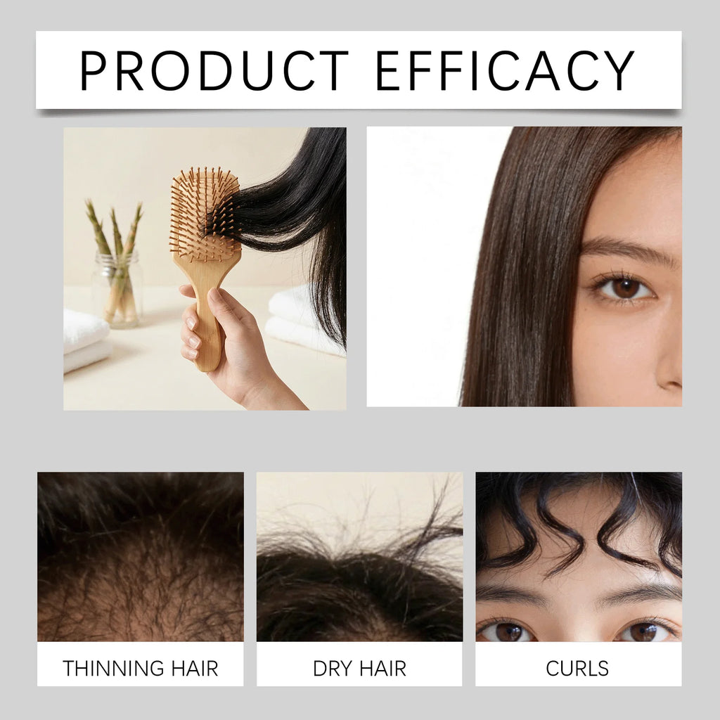 Natural Bamboo Air Cushion Hair Brush – Scalp Massage Comb Bamboo Hair Brush Oasis Select