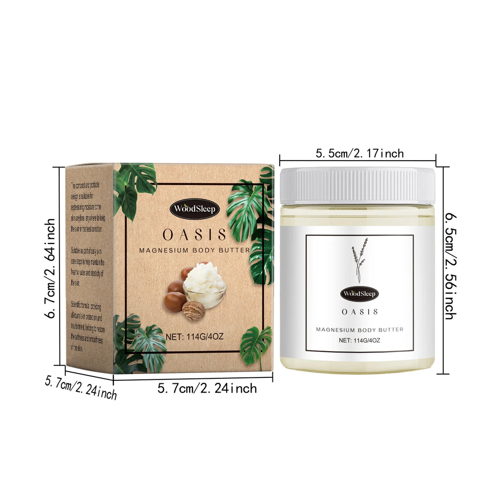 Shea Butter Body Lotion Moisturizing Magnesium Body Butter Nourishing Skin Soft Smooth Soothes Muscles Body Skincare Cream Oasis Select