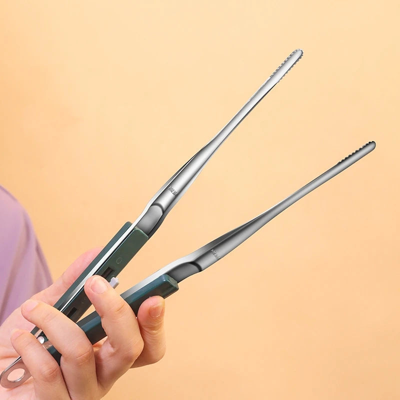 Food Tongs Portable Barbecue Stainless Steel Kitchen Steak Salad Clamp Serving Buffet Clip Cooking BBQ Tweezer Gadgets for Home Oasis Select