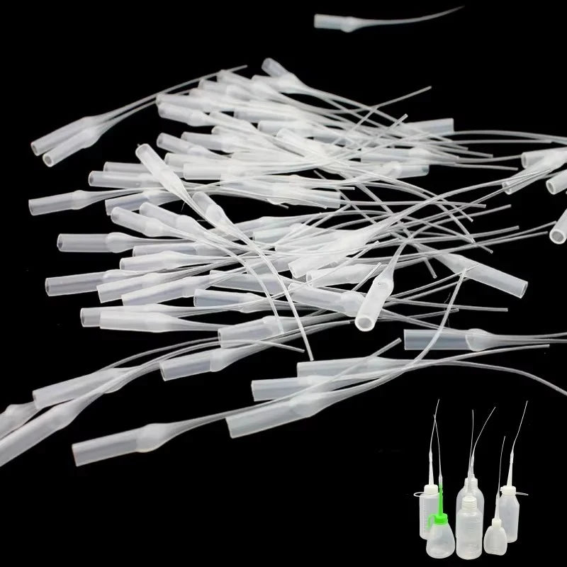 50/150/300pcs Adhesive Dispenser Accessories Fine Glue Nozzle Plastic Glue Bottle Head Glue Precision Tool Suitable For Making Oasis Select