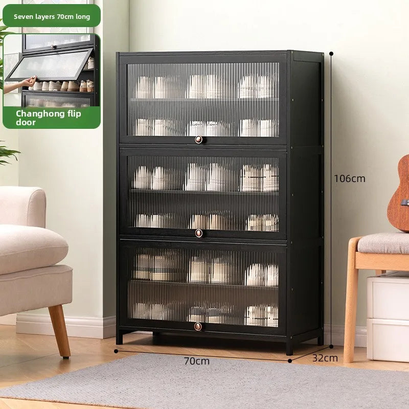 Shoe cabinet storage rack household modern door large capacity simple space saving ultra-thin solid wood Oasis Select Seventh floor 70