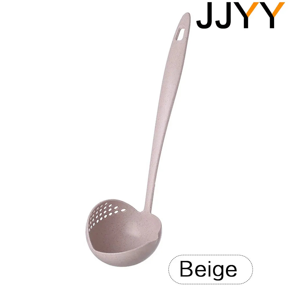 The 2 in 1 Kitchen Spoon Spoon Long Handle Plastic Colander Filter Tableware Hot Pot Spoon Oasis Select Beige