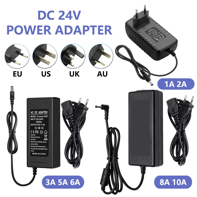 24V Power Supply Adapter AC 220V 110V TO DC 24V Power Supply 1A 2A 3A 5A 6A 8A 10A Power Adapter For Router LED Strip Oasis Select 24V 8A AU Plug